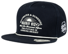Navy snapback hat featuring "The Future is Looking Bright" graphic, designed for stylish kids with a surf-snow-skate vibe.