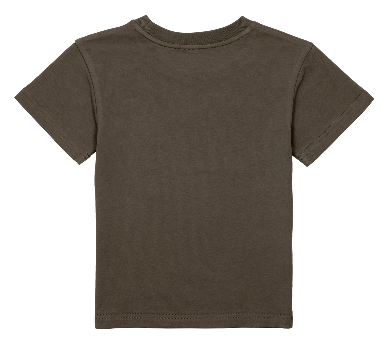 Brown short-sleeve t-shirt for kids, featuring a simple and stylish design suitable for everyday wear.