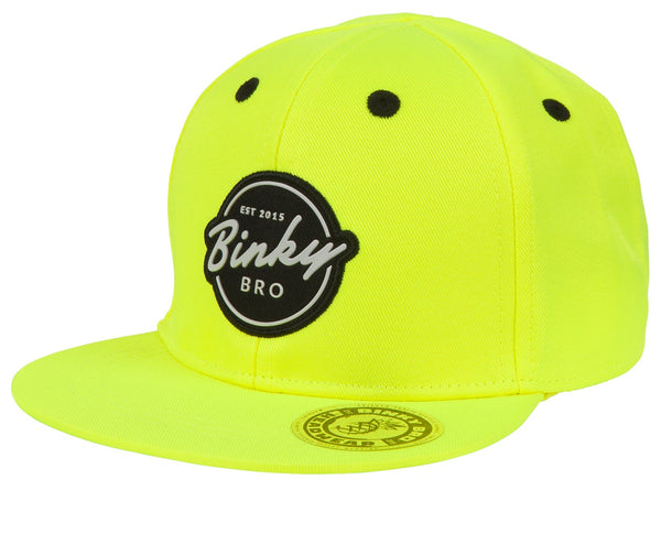 Tourmaline Snapback Hat | Neon Yellow Paneling | Embossed BinkyBro
